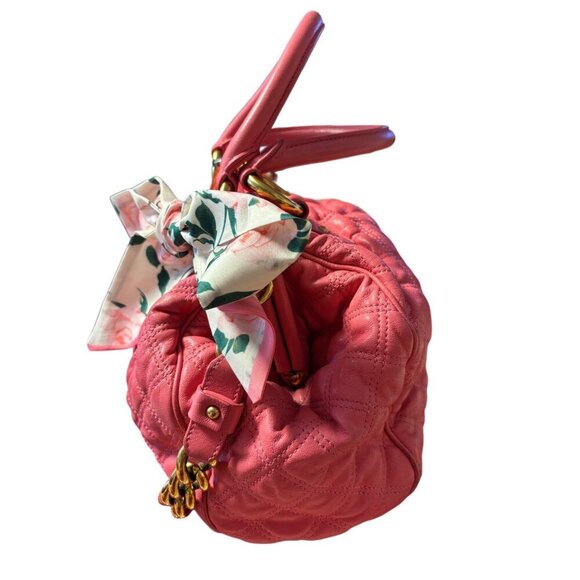 Marc Jacobs Pink Quilted Leather The Stam Bag, Luxury Oversized Rare Barbiecore - Picture 4 of 11